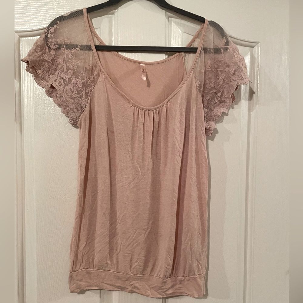 Blush pink, Rue 21, lace shirt